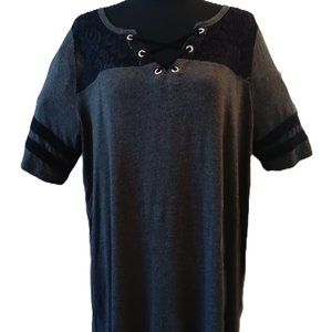 TORRID Laced Cutout Vneck Baseball Tshirt